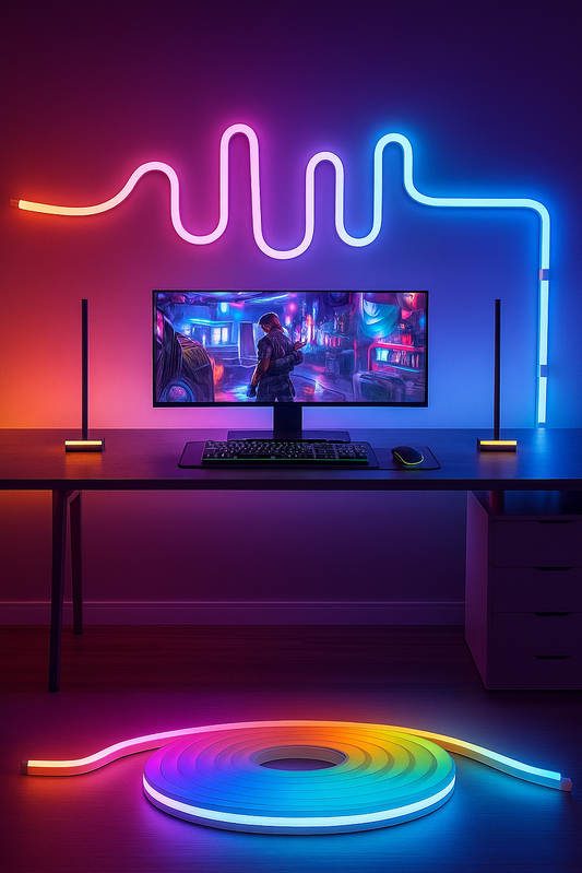 Cinta Tira Led Neón Flex Rgb X5 Mts